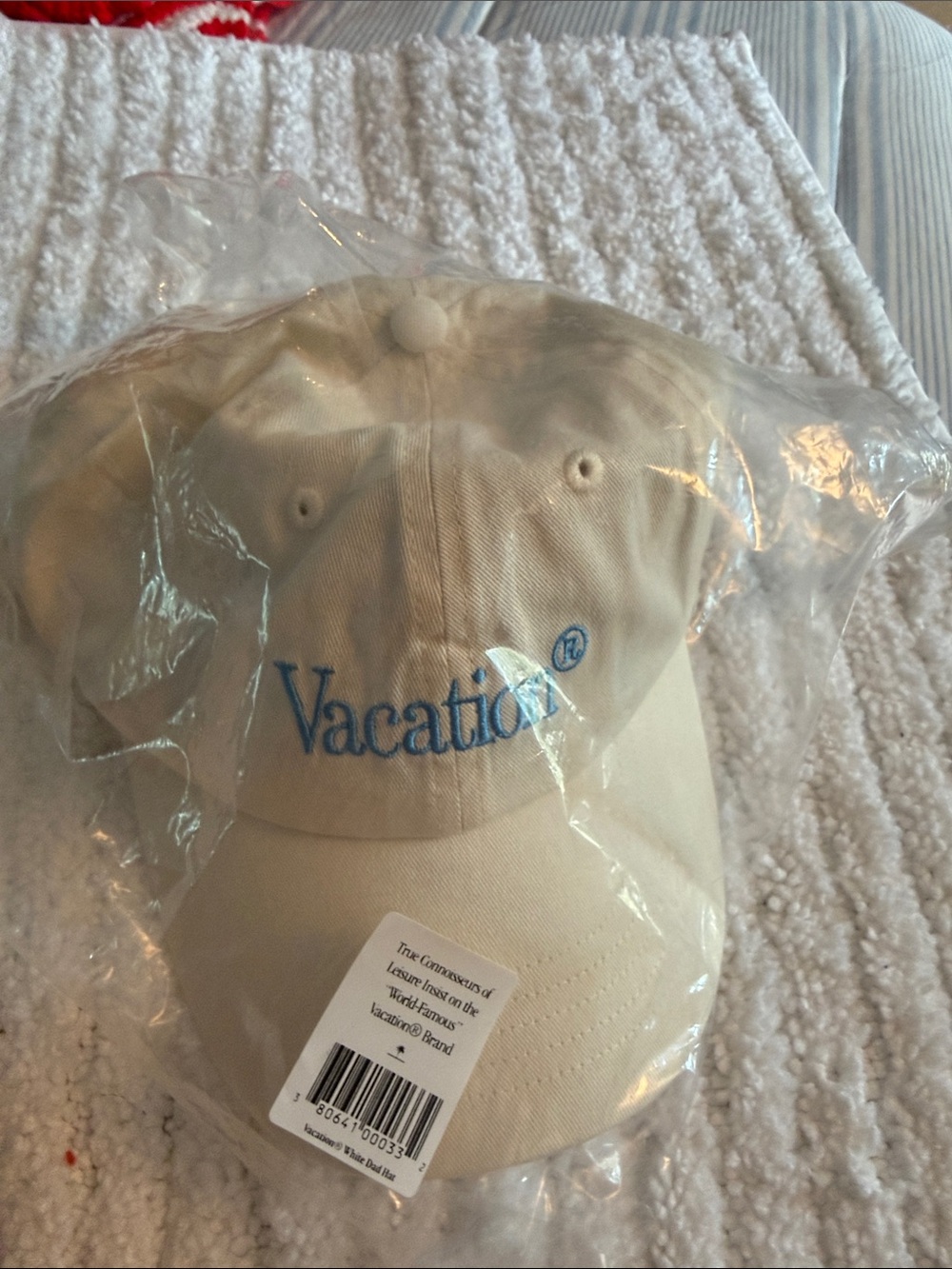 White Vacation Embroidered Baseball Cap